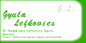 gyula lefkovics business card